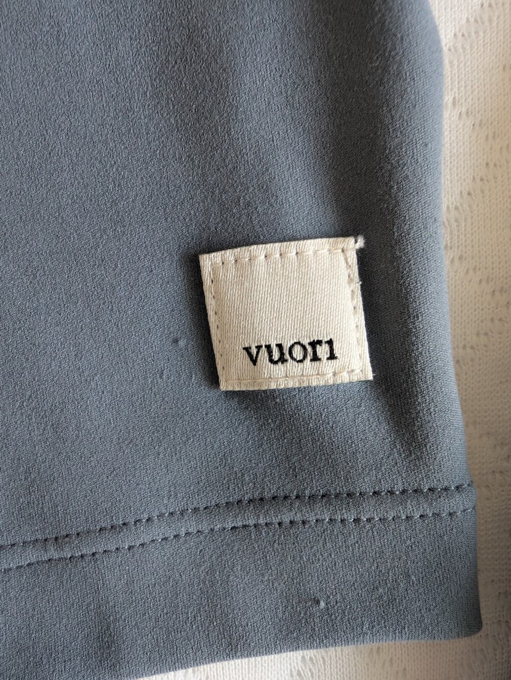 Vuori Studio Half Zip Cropped Quarter-Zip Top in Slate Blue Long Sleeve, size M - Picture 6 of 11